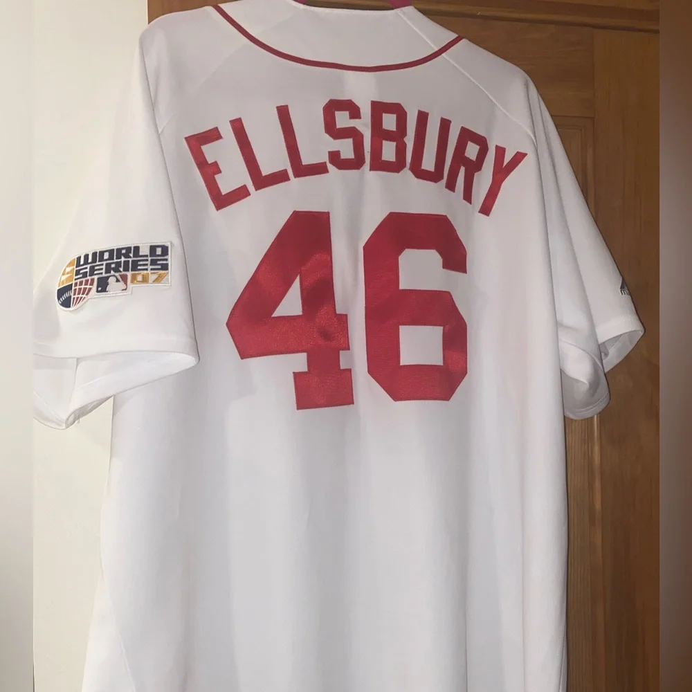 Red Sox Baseball ELLSBURY JERSEY Genuine Merch Maj 07 World Series MLB XL - Picture 9 of 15